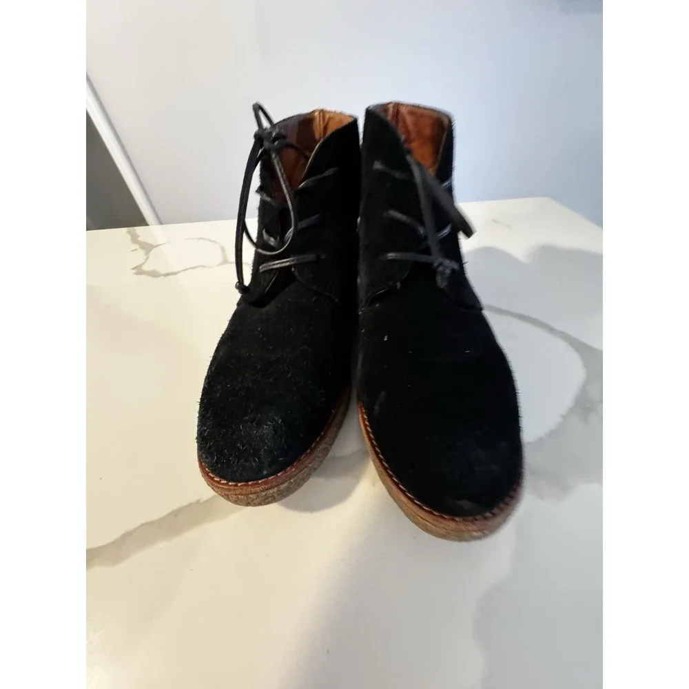 Rebecca Minkoff 'Palmer' Black Suede Lace Up Bootie‎ Size 7